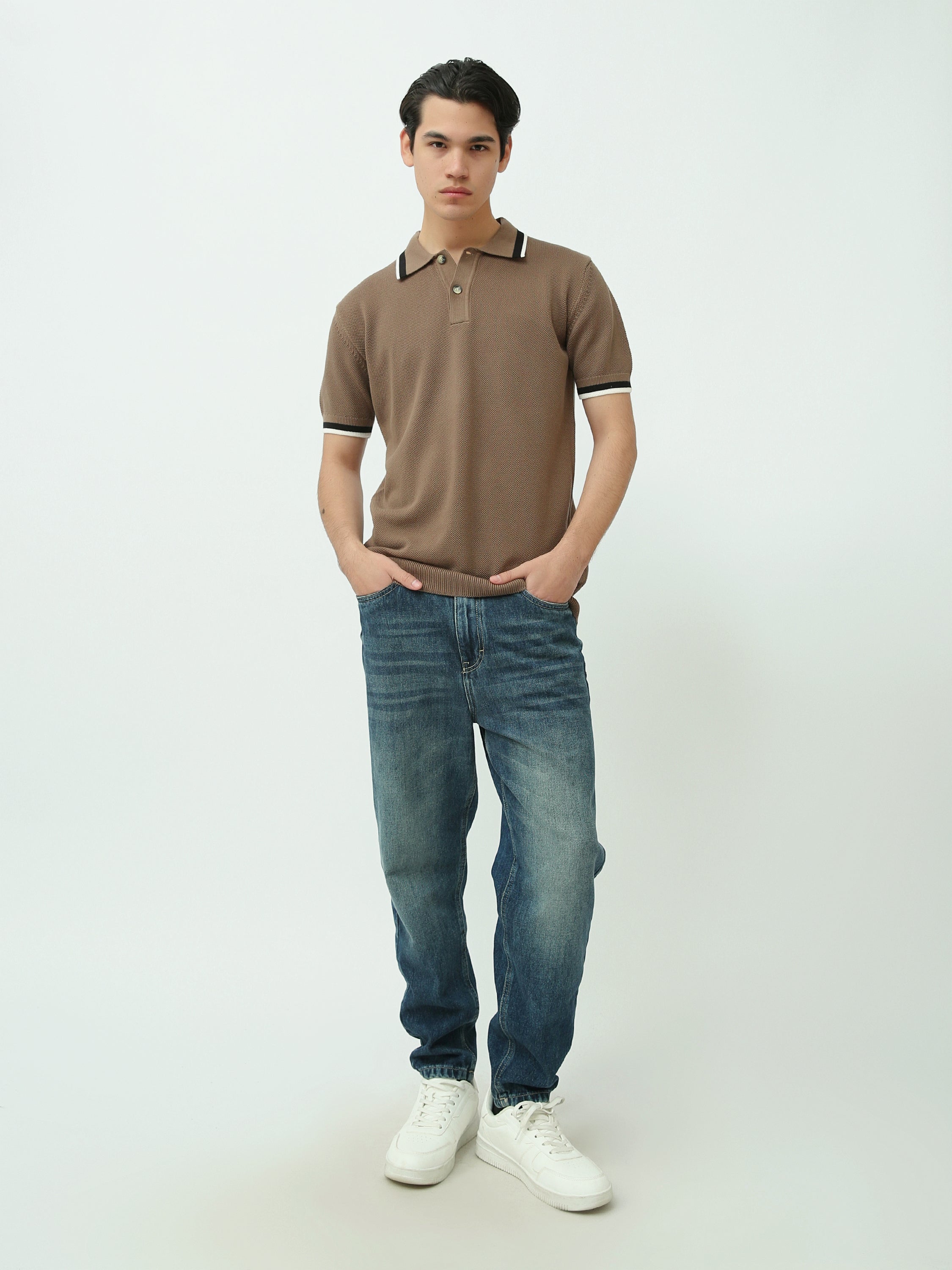 Polo Homme Off-White à Manches Courtes – Style Élégant Casual - POS25SKMR21931TM1