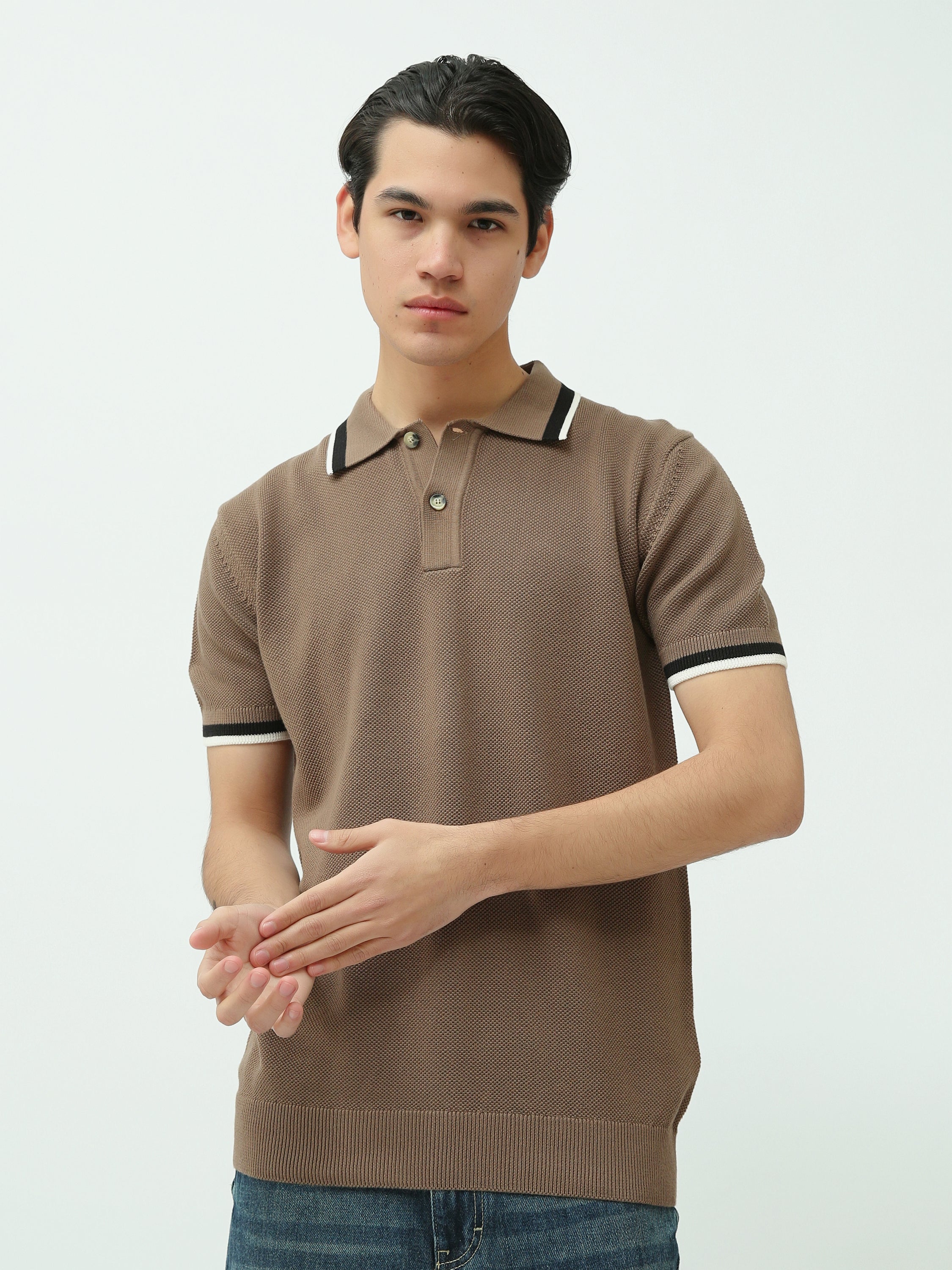 Polo Homme Off-White à Manches Courtes – Style Élégant Casual - POS25SKMR21931TM1