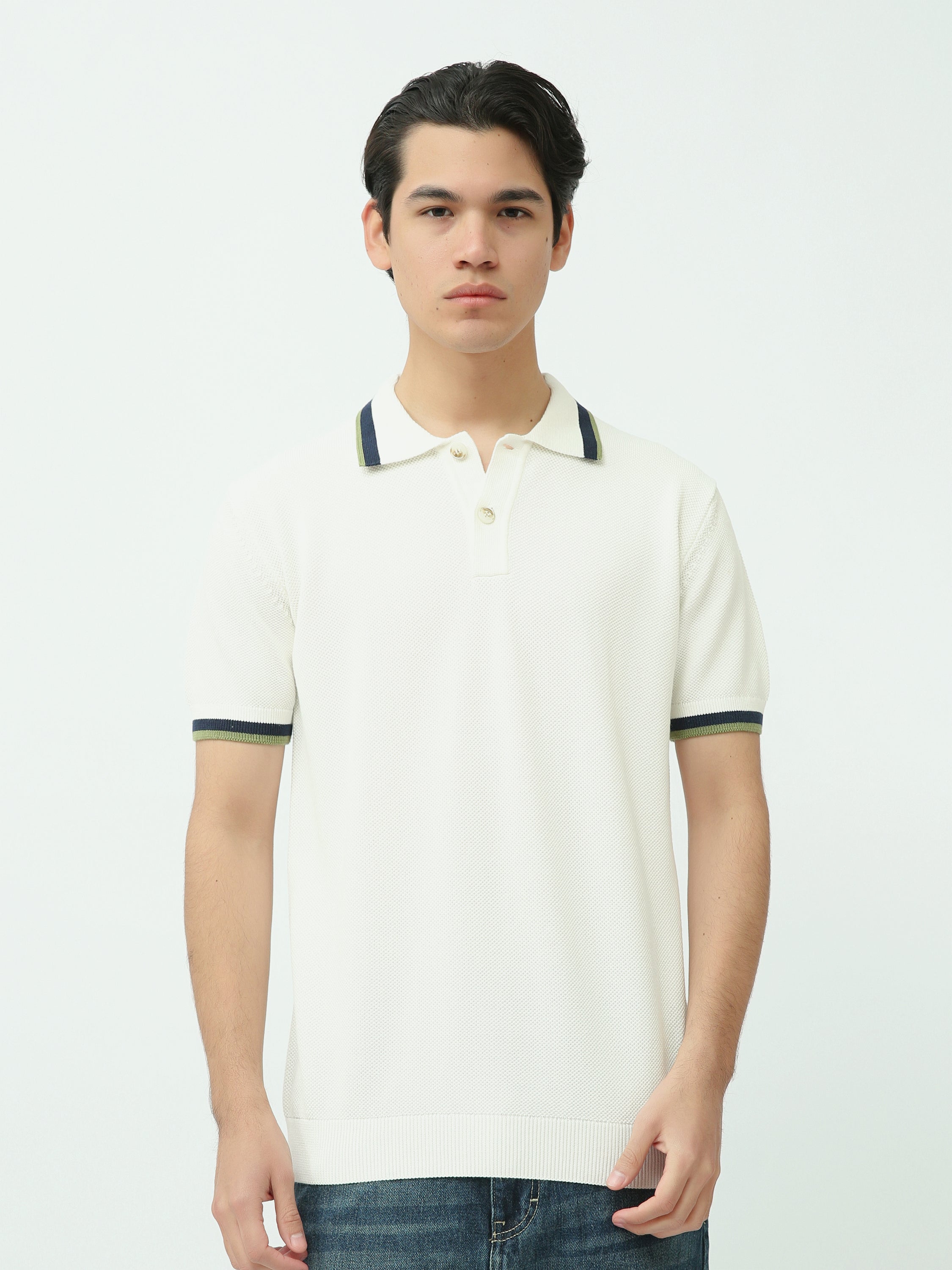 Polo Homme Off-White à Manches Courtes – Style Élégant Casual - POS25SKMR21931TM1