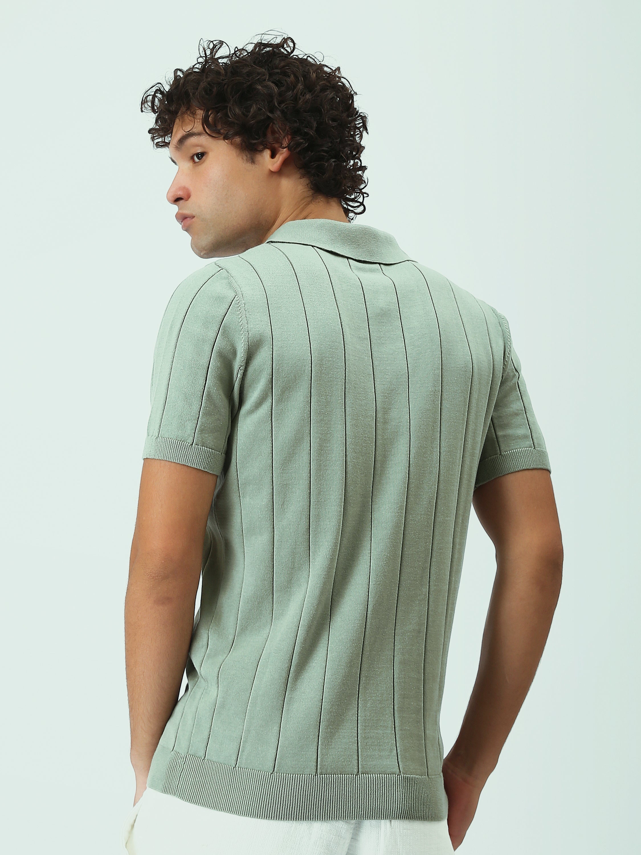 Polo Homme en Maille à Rayures Verticales – Style Élégant - POS25SKTR21933TM1