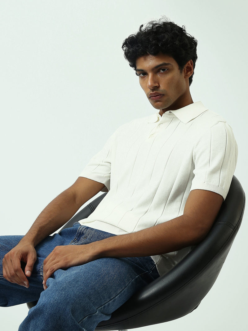 Polo Homme en Maille à Rayures Verticales – Style Élégant - POS25SKTR21933TM1