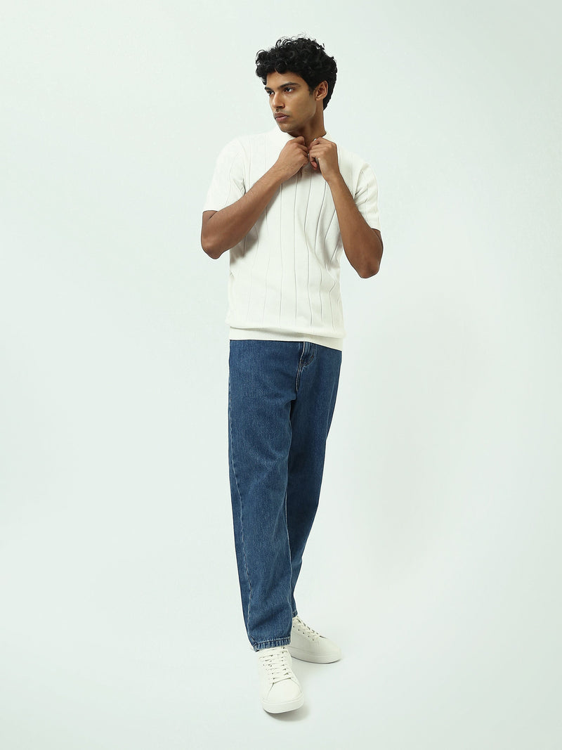 Polo Homme en Maille à Rayures Verticales – Style Élégant - POS25SKTR21933TM1