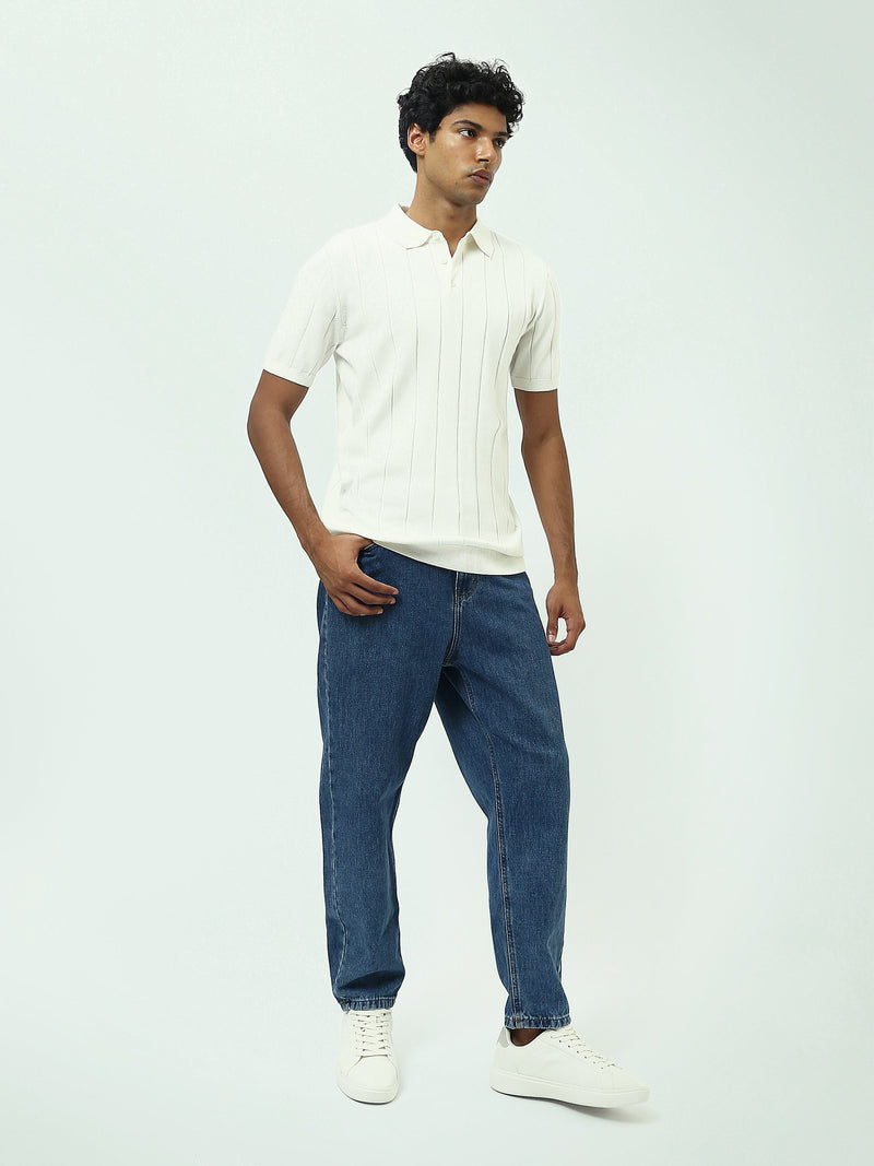 Polo Homme en Maille à Rayures Verticales – Style Élégant - POS25SKTR21933TM1