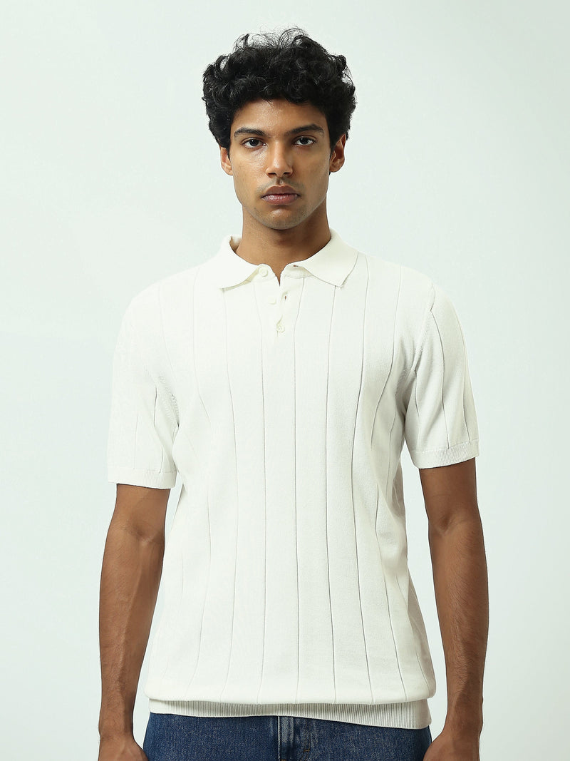 Polo Homme en Maille à Rayures Verticales – Style Élégant - POS25SKTR21933TM1