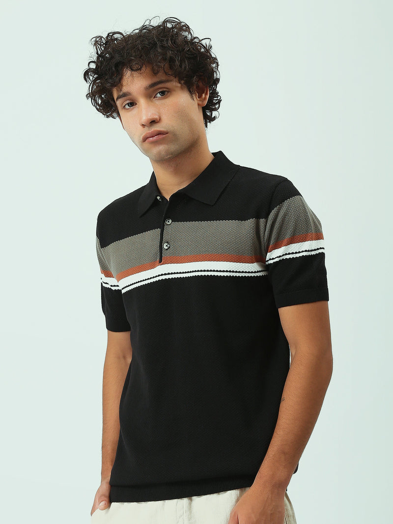 Polo Homme en Maille à Rayures – Style Casual Chic - POS25SKTR21935TM1