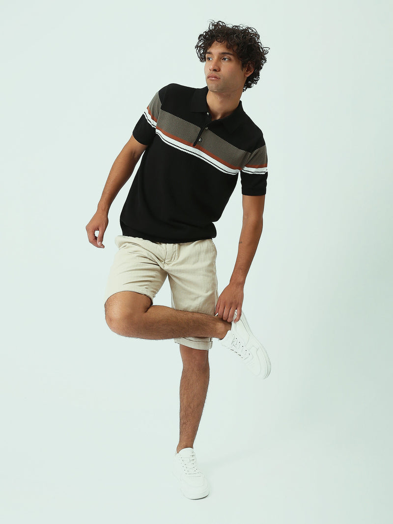 Polo Homme en Maille à Rayures – Style Casual Chic - POS25SKTR21935TM1