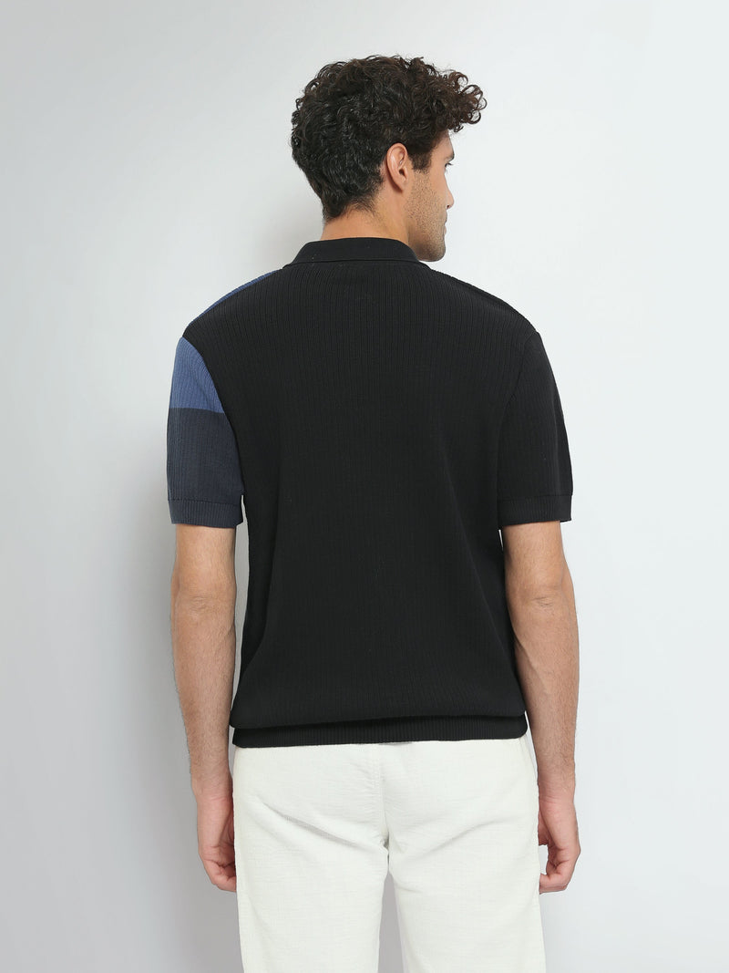 Polo Homme en Maille à Motifs Géométriques – Style Moderne - POS25SKTR21946TM1