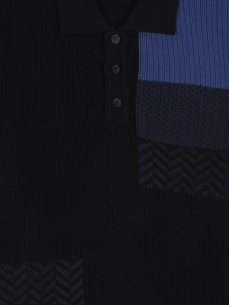 Polo Homme en Maille à Motifs Géométriques – Style Moderne - POS25SKTR21946TM1