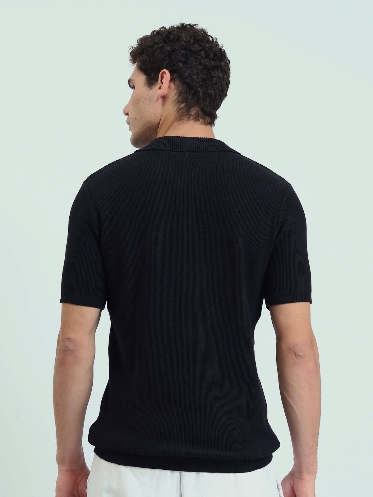 Polo Homme en Maille à Col Ouvert et Manches Courtes - POS25SKTV21945TM1