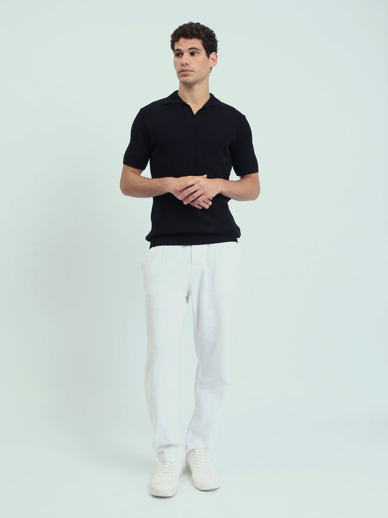 Polo Homme en Maille à Col Ouvert et Manches Courtes - POS25SKTV21945TM1