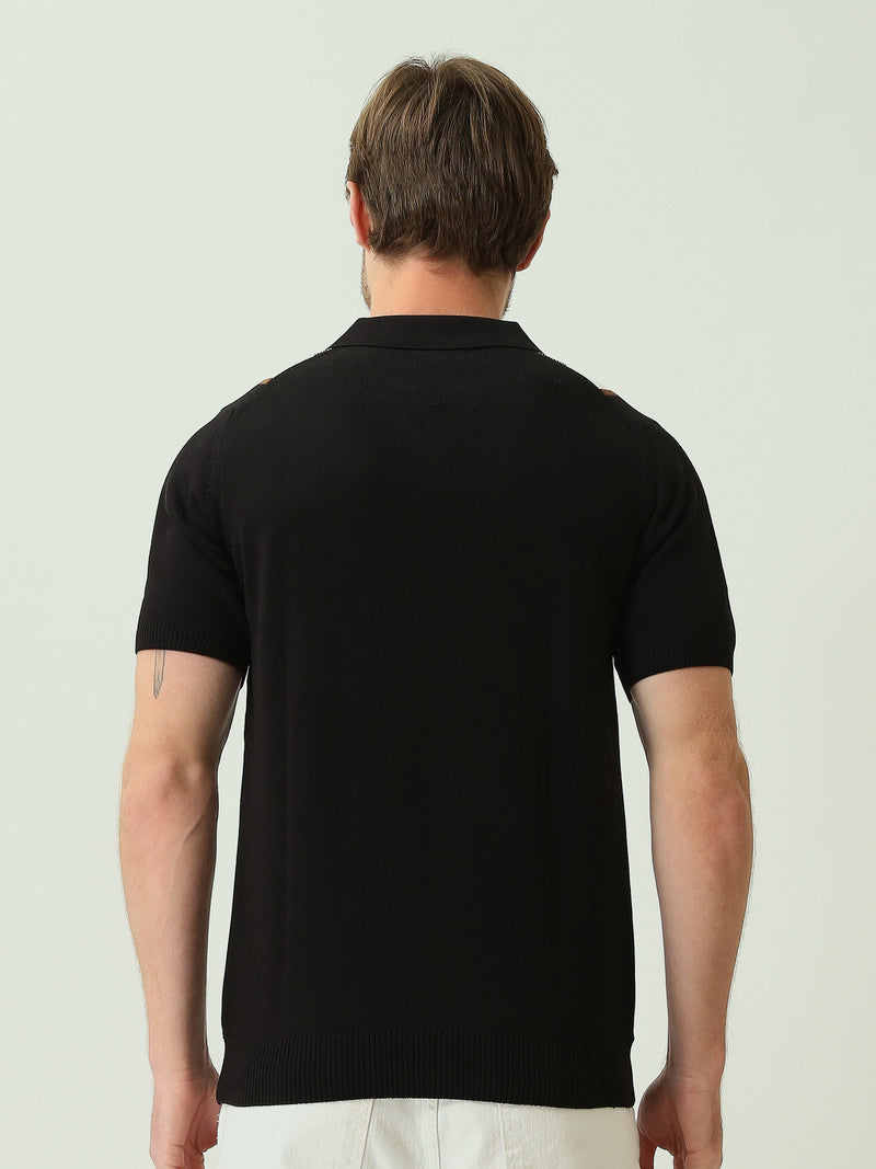 Polo Homme en Maille à Motif Graphique Vertical - POS25SKTV21948TM1