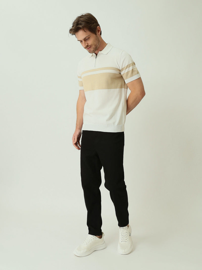 Polo Homme en Maille à Manches Courtes avec Col Zippé - POS25SKTW21936TM1