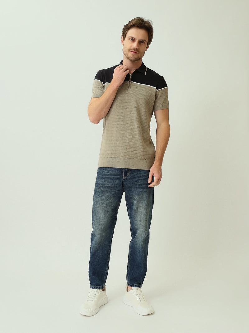 Polo homme manches courtes à col zippé – Élégance moderne et confort raffiné - POS25SKTW21947TM1