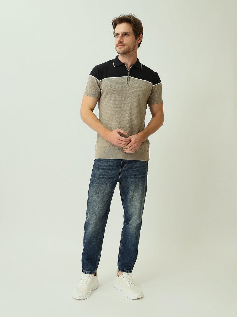 Polo homme manches courtes à col zippé – Élégance moderne et confort raffiné - POS25SKTW21947TM1