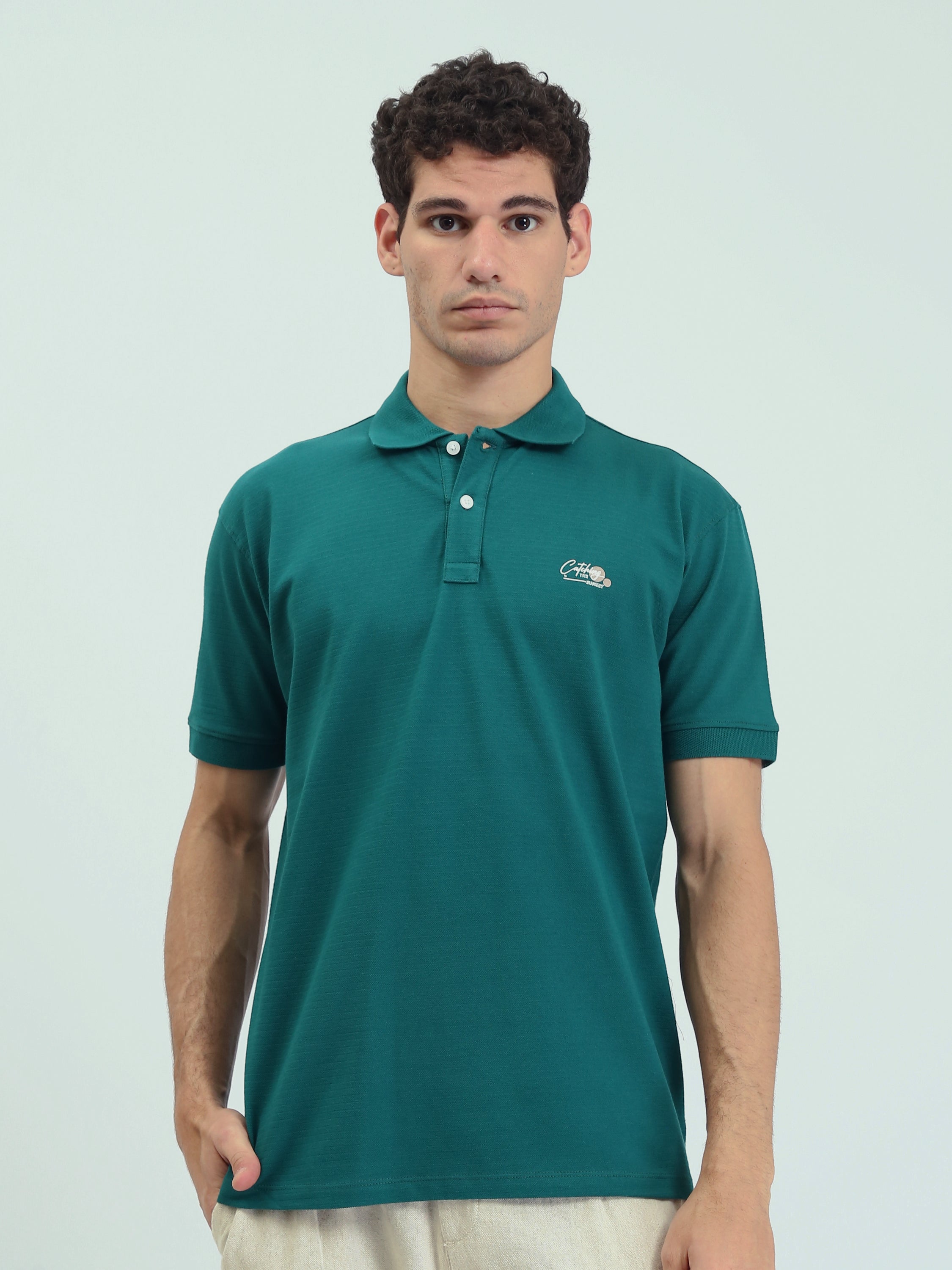 تي شيرت بولو رجالي ساده بتصميم أنيق - POS25SNTR21010TM1