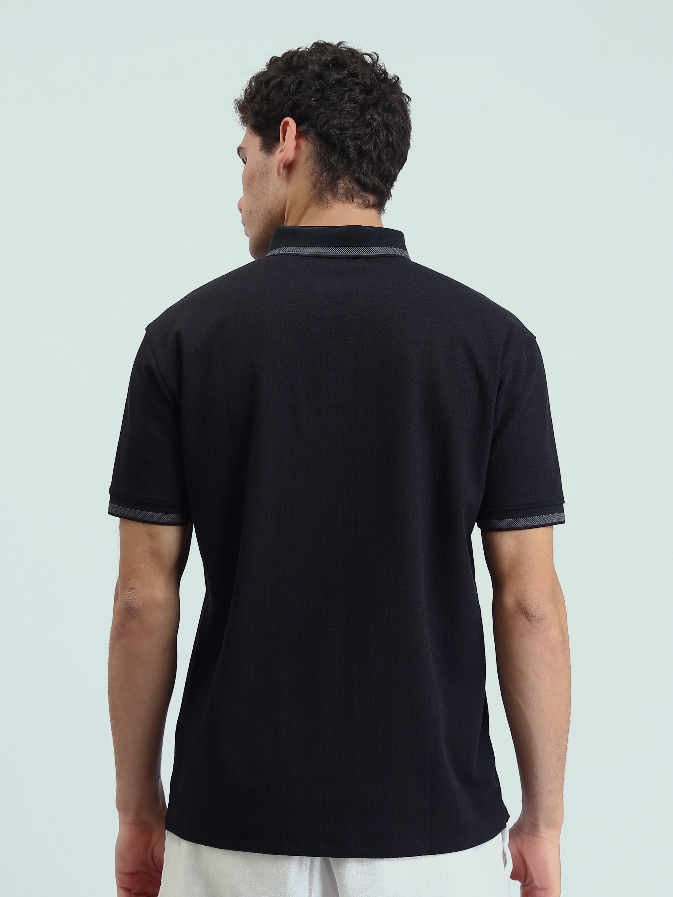 Polo Homme à Manches Courtes avec Bordures Contrastées - POS25SNTR21022TM1