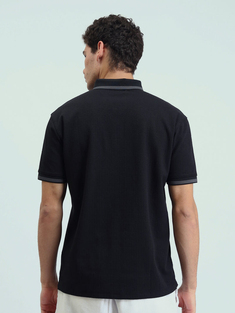 Polo Homme à Manches Courtes avec Bordures Contrastées - POS25SNTR21022TM1
