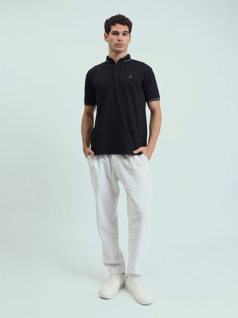 Polo Homme à Manches Courtes avec Bordures Contrastées - POS25SNTR21022TM1