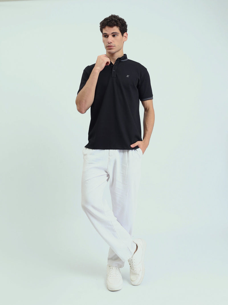 Polo Homme à Manches Courtes avec Bordures Contrastées - POS25SNTR21022TM1