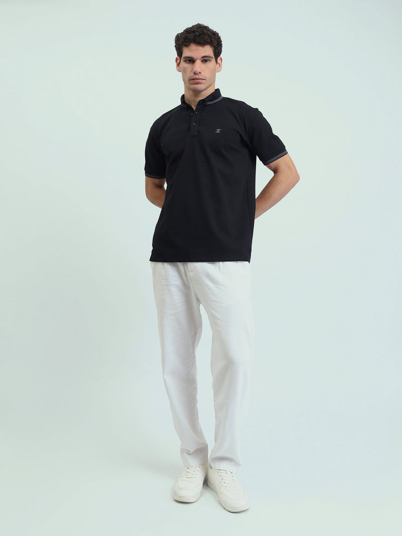 Polo Homme à Manches Courtes avec Bordures Contrastées - POS25SNTR21022TM1