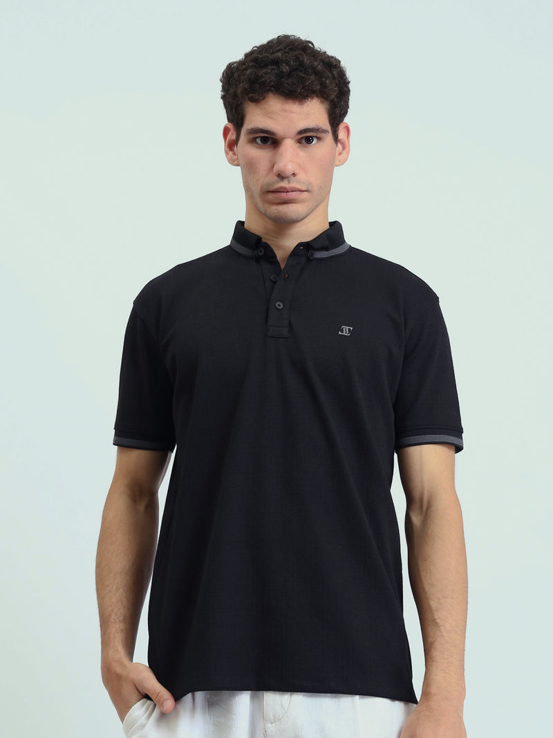 Polo Homme à Manches Courtes avec Bordures Contrastées - POS25SNTR21022TM1