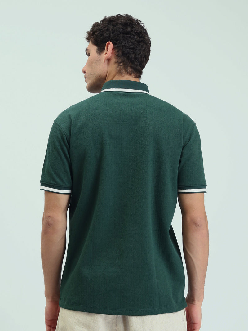 Polo Homme à Manches Courtes avec Bordures Contrastées - POS25SNTR21022TM1