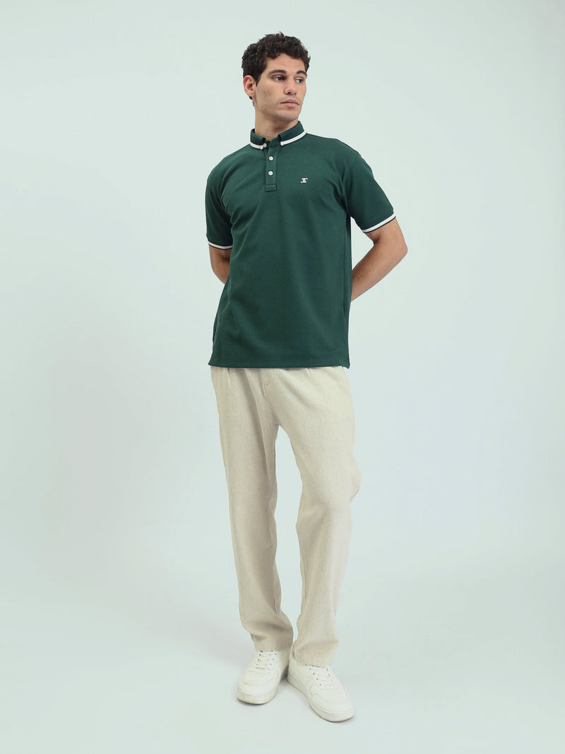 Polo Homme à Manches Courtes avec Bordures Contrastées - POS25SNTR21022TM1
