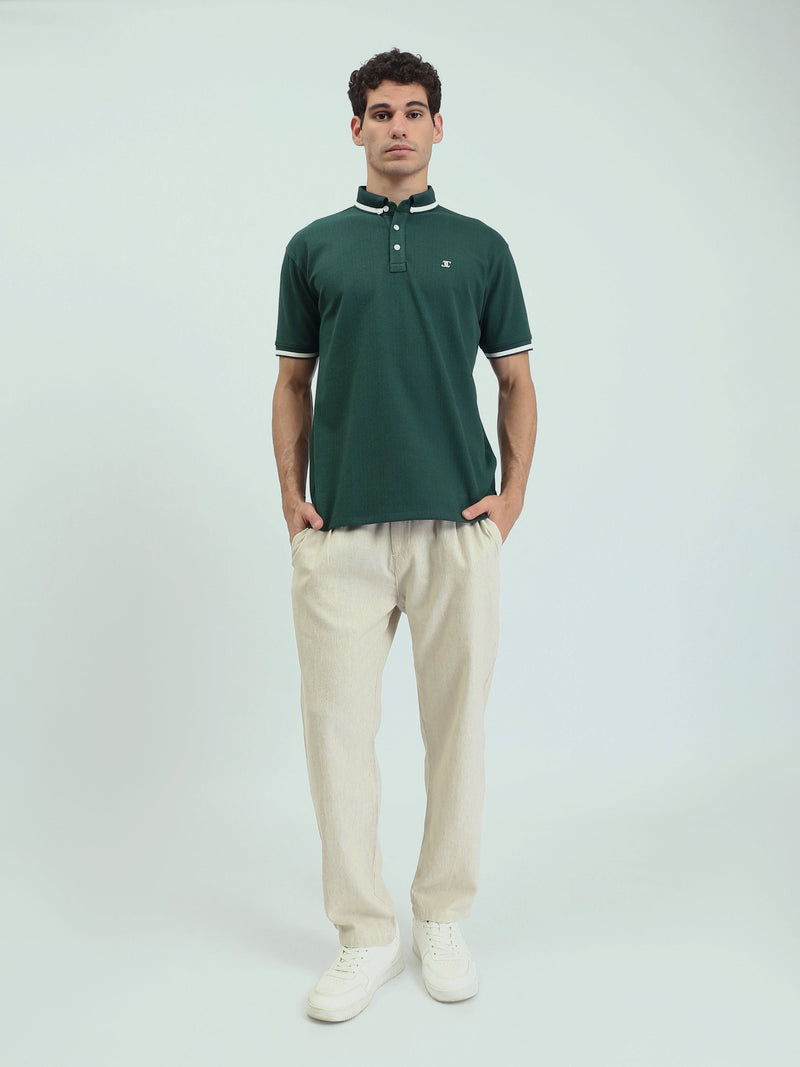 Polo Homme à Manches Courtes avec Bordures Contrastées - POS25SNTR21022TM1