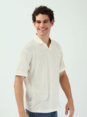 Polo homme off-white en tricot – Style décontracté et aérien - POS25SNTV21027TM1