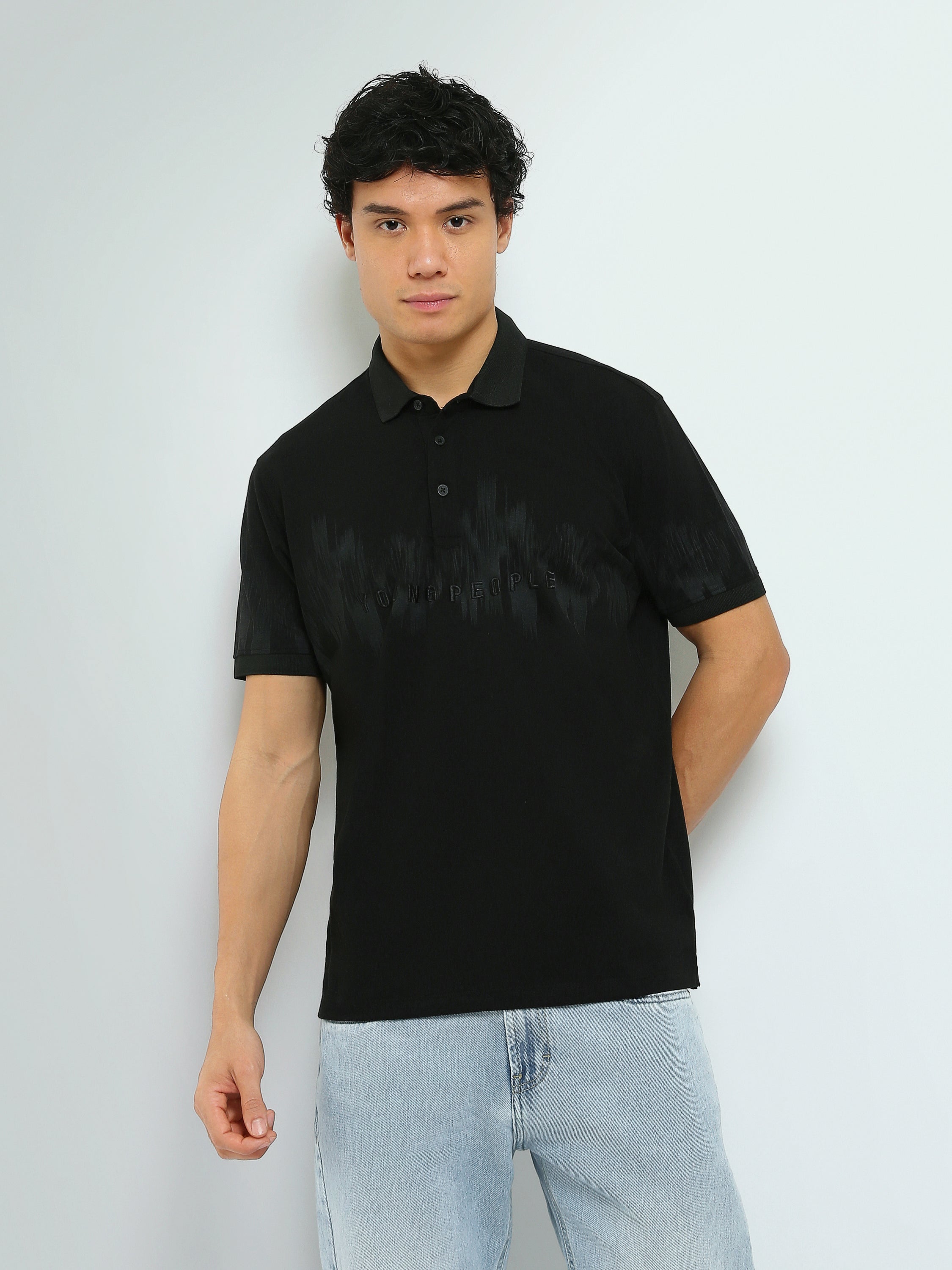 Polo Homme à Imprimé Ton sur Ton – Style Casual - POS25SPPR21035TM1
