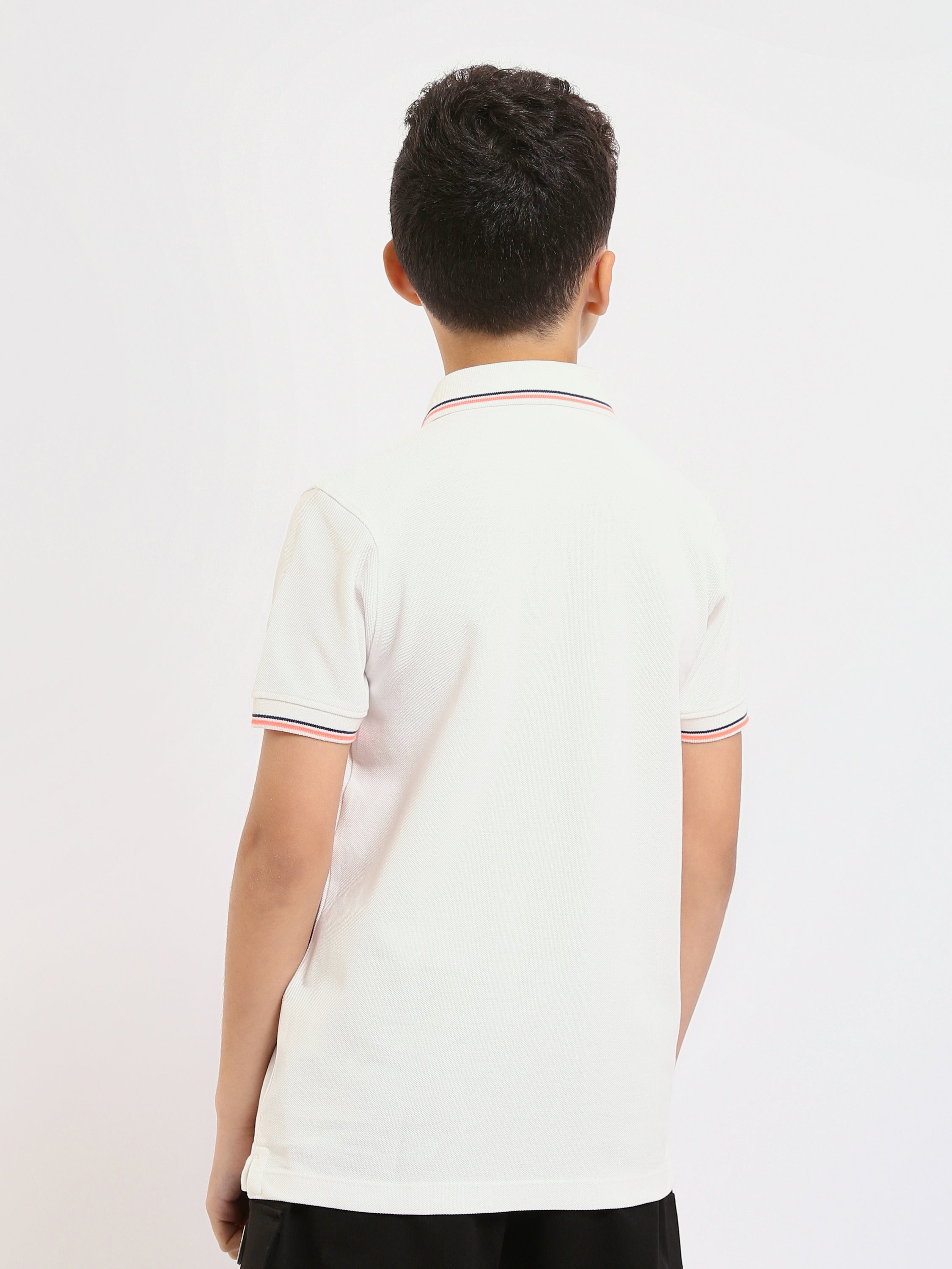 Polo pour enfants de couleur blanche avec un design moderne - POS25SPPR21053TB1