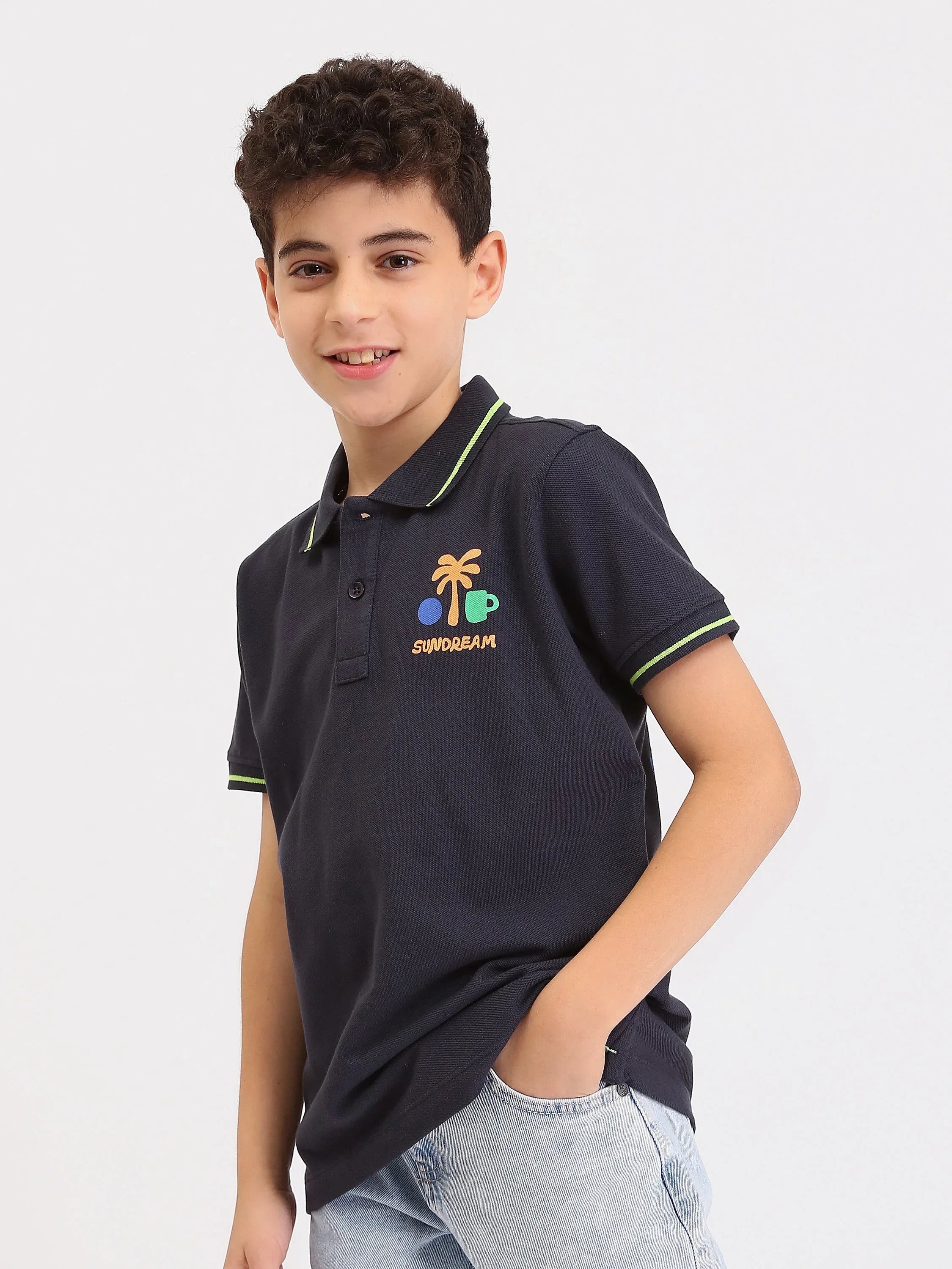 Polo Ado Garçon Manches Courtes – Style Été Imprimé - POS25SPPR76277MJ1 - Justyol