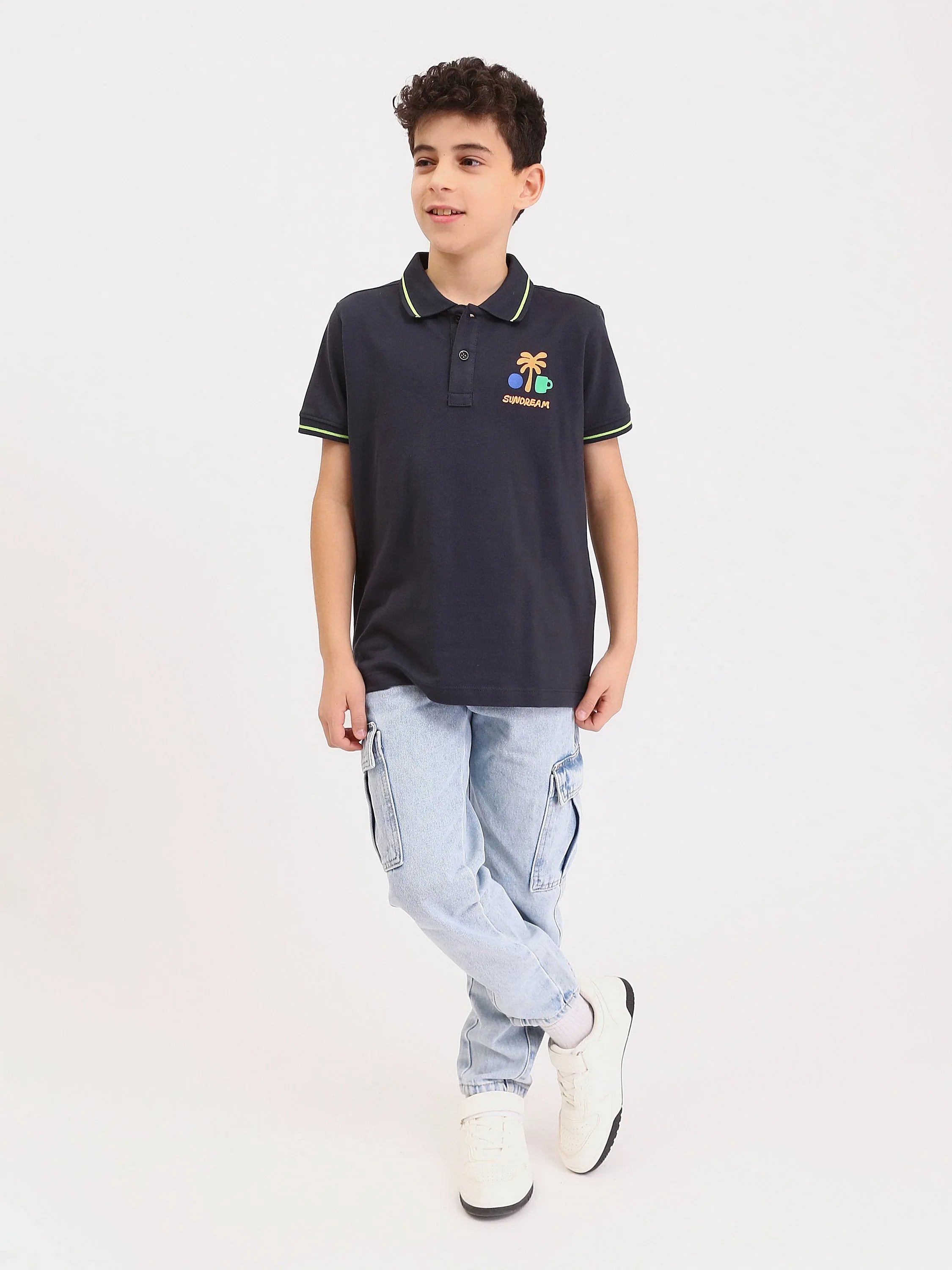 Polo Ado Garçon Manches Courtes – Style Été Imprimé - POS25SPPR76277MJ1 - Justyol