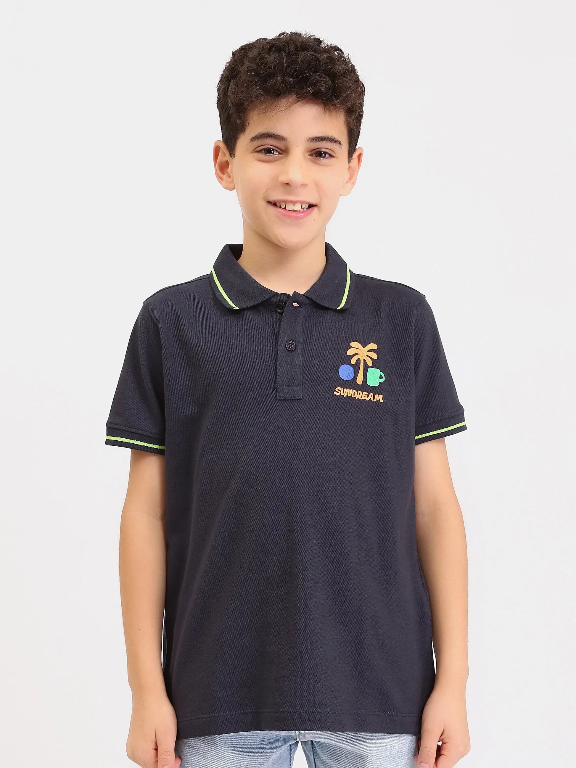 Polo Ado Garçon Manches Courtes – Style Été Imprimé - POS25SPPR76277MJ1 - Justyol