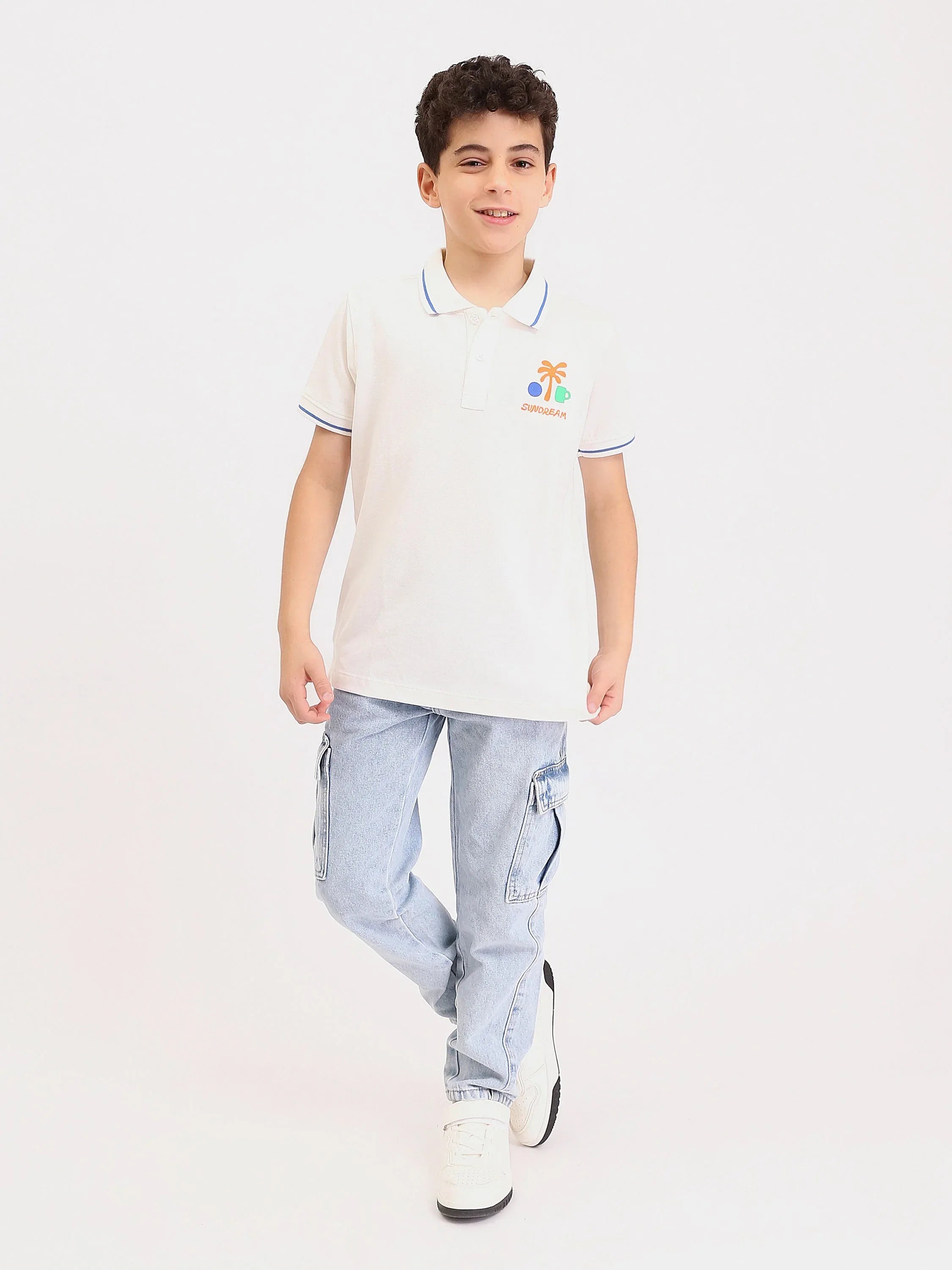 Polo Ado Garçon Manches Courtes – Style Été Imprimé - POS25SPPR76277MJ1 - Justyol
