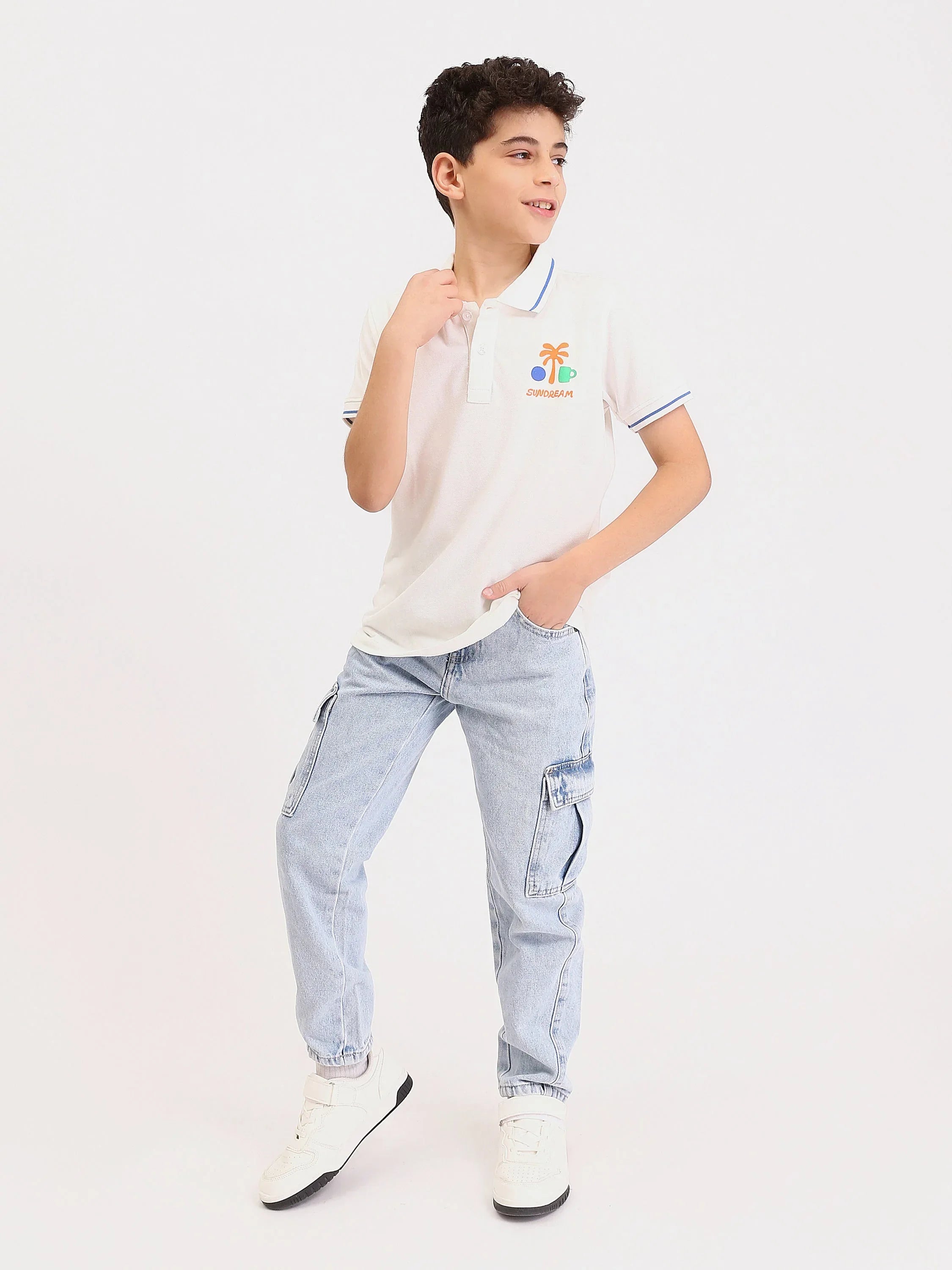 Polo Ado Garçon Manches Courtes – Style Été Imprimé - POS25SPPR76277MJ1 - Justyol