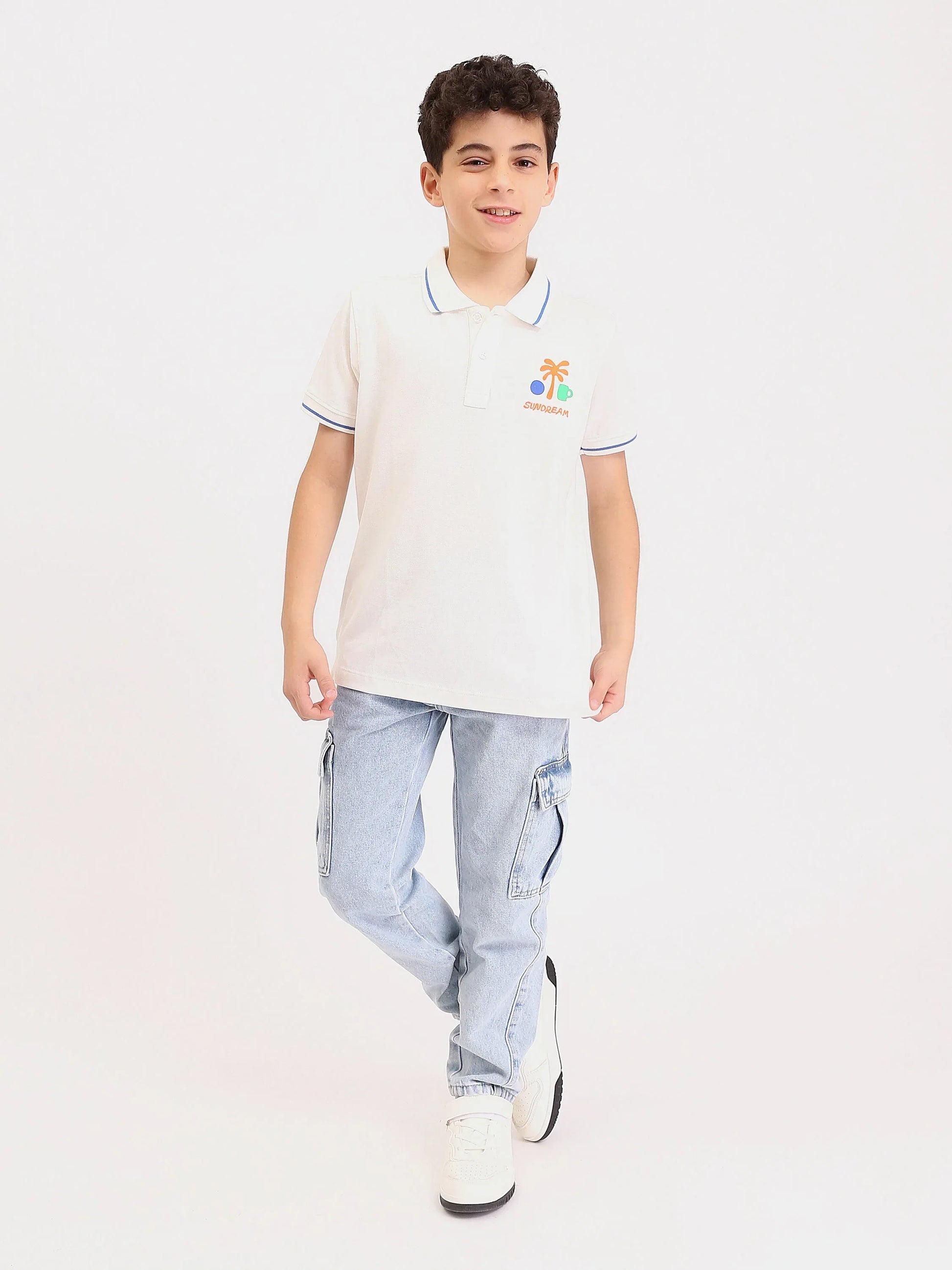 Polo Ado Garçon Manches Courtes – Style Été Imprimé - POS25SPPR76277MJ1 - Justyol