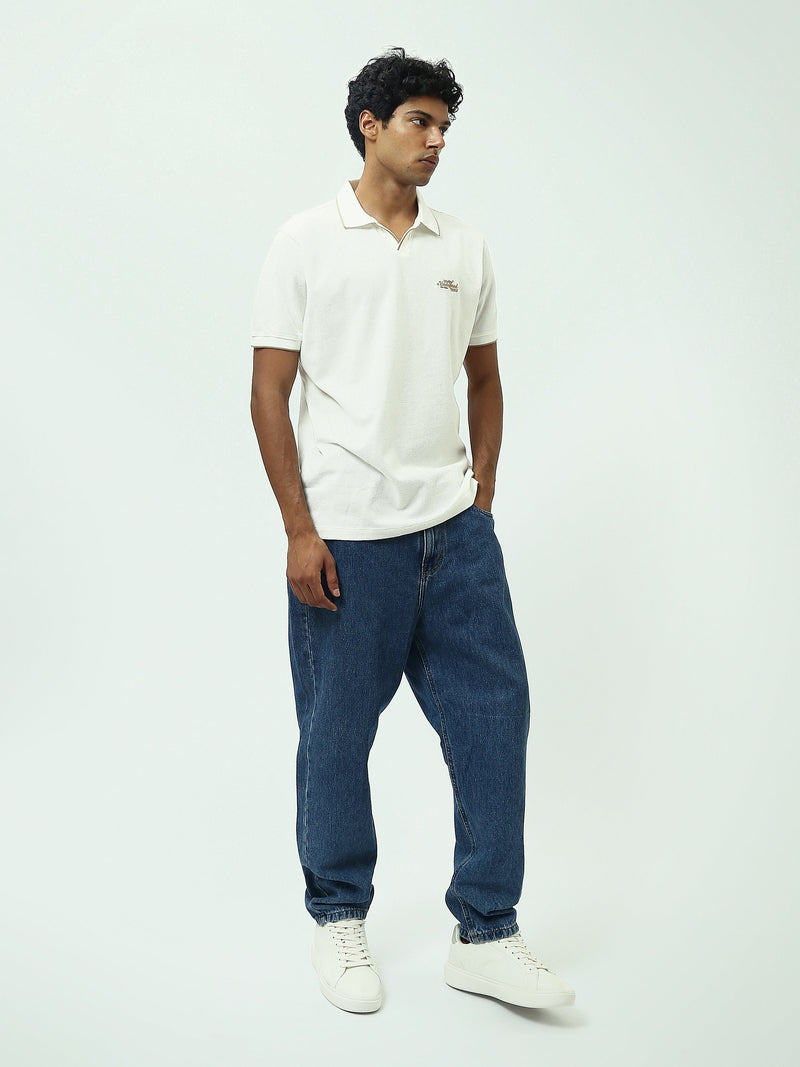 Polo Homme à Col Ouvert et Petit Motif Brodé - POS25SPTV21015TM1