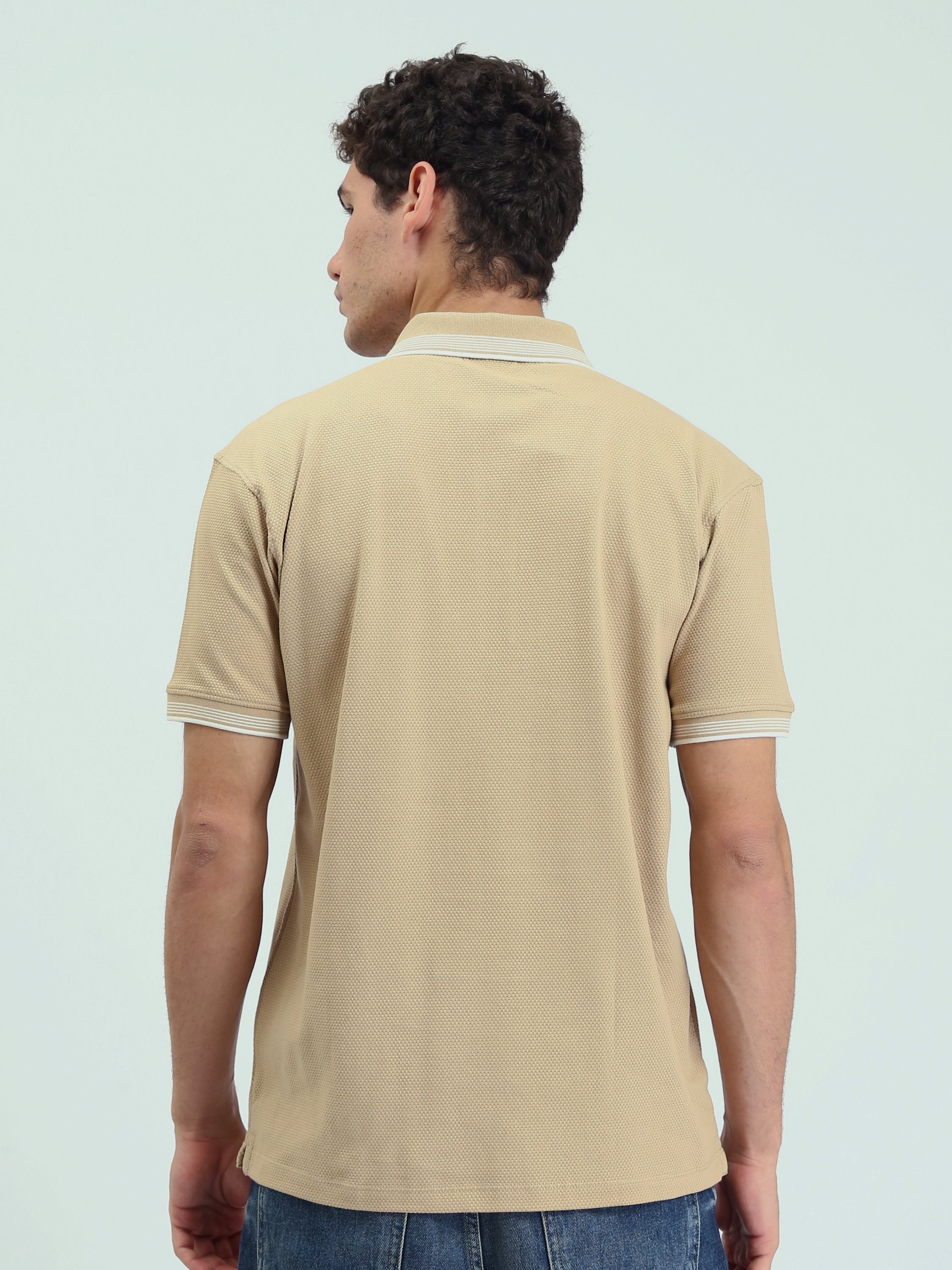 Polo Homme Texturé à Col Zippé – Style Casual Chic - POS25SPTW21013TM1