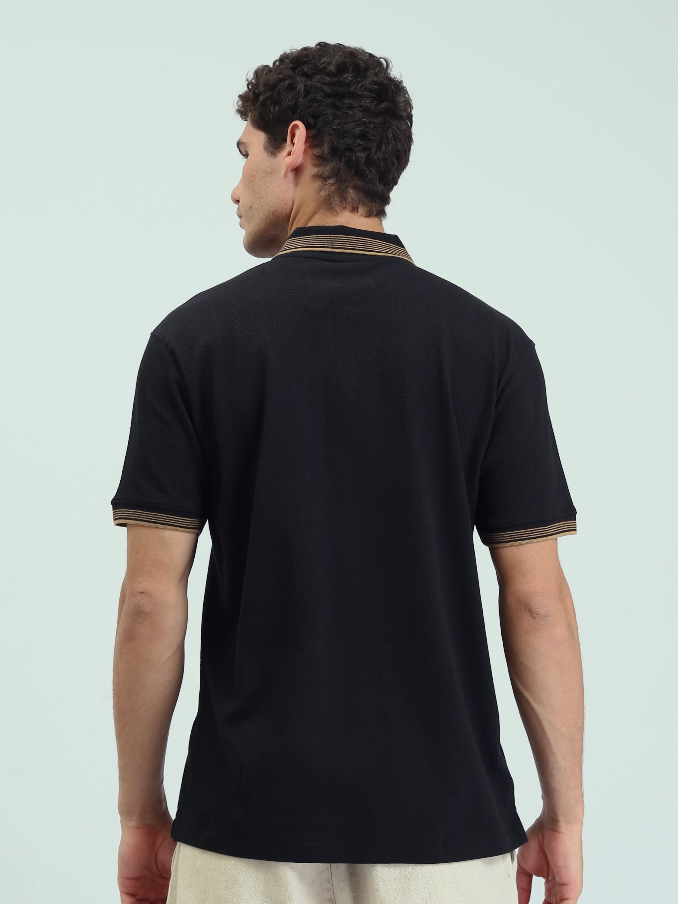Polo Homme Texturé à Col Zippé – Style Casual Chic - POS25SPTW21013TM1