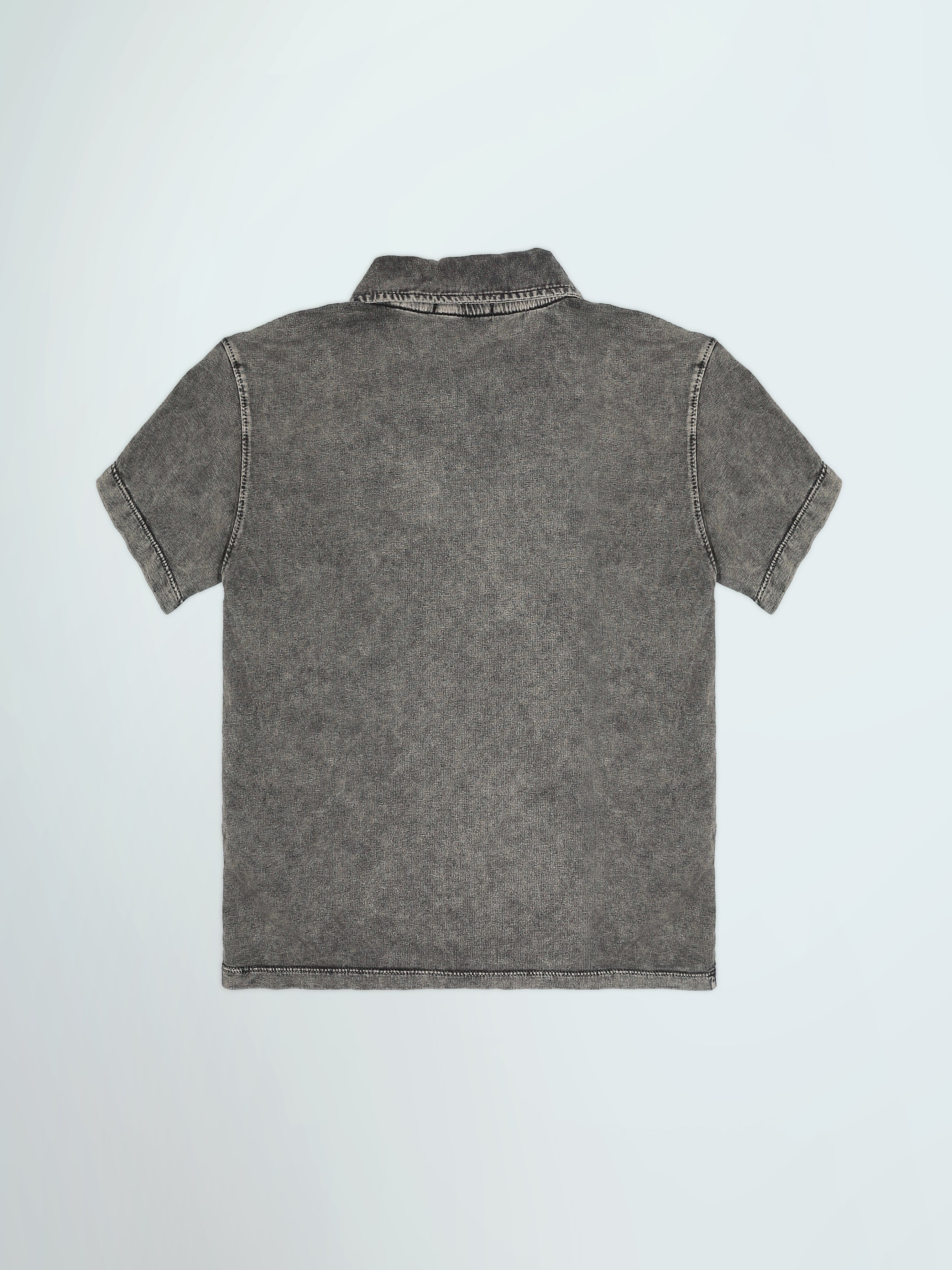 Polo Garçon Délavé à Manches Courtes – Style Casual Moderne avec Broderie - POS25SPWR21075TB1