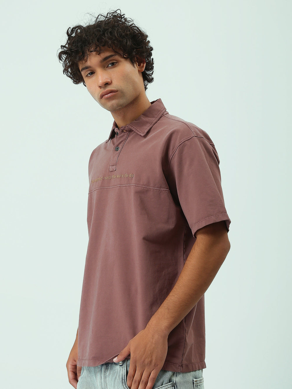 Polo Homme Oversize à Manches Courtes – Style Urbain - POS25SPWR21075TM1