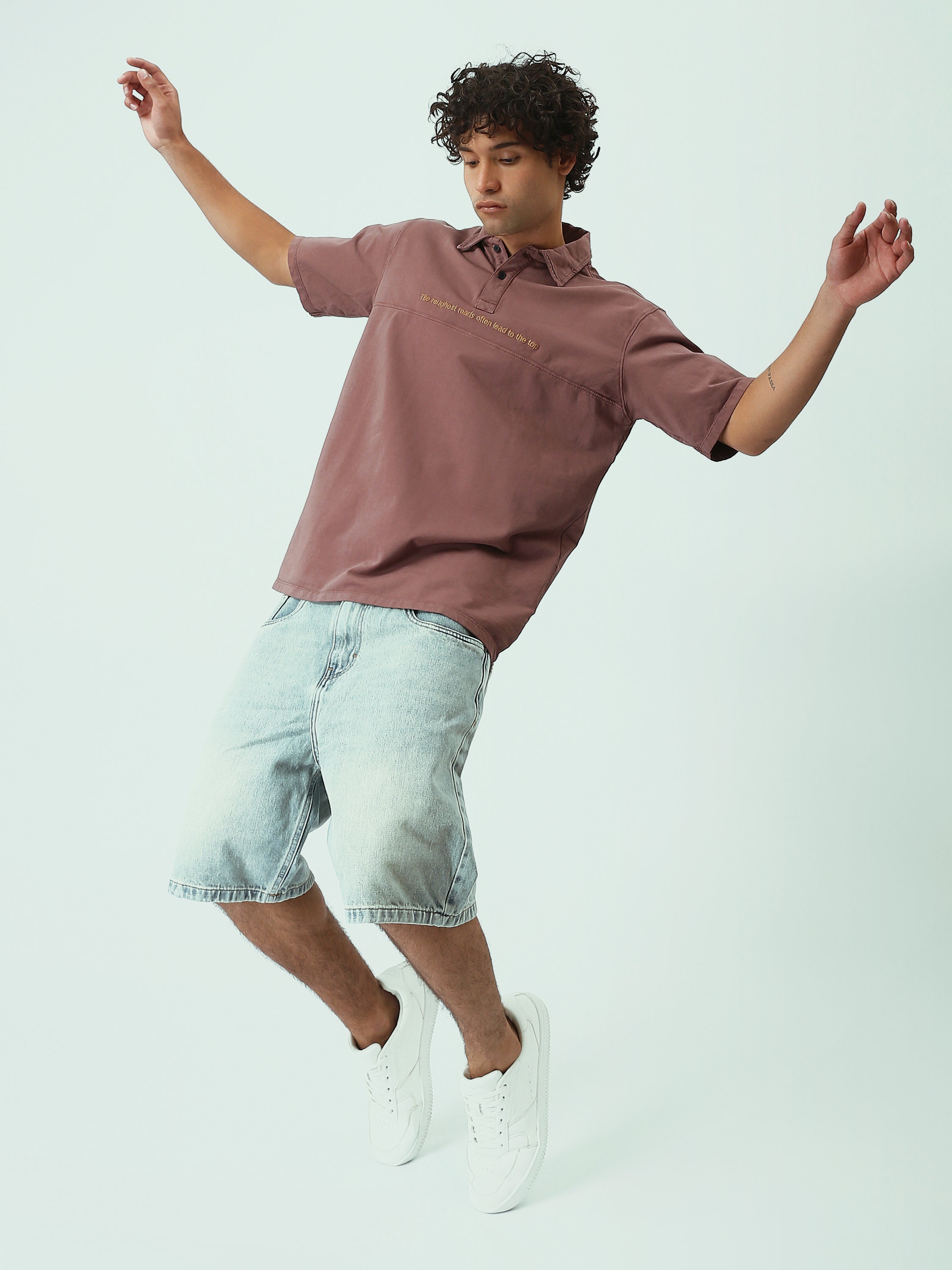 Polo Homme Oversize à Manches Courtes – Style Urbain - POS25SPWR21075TM1