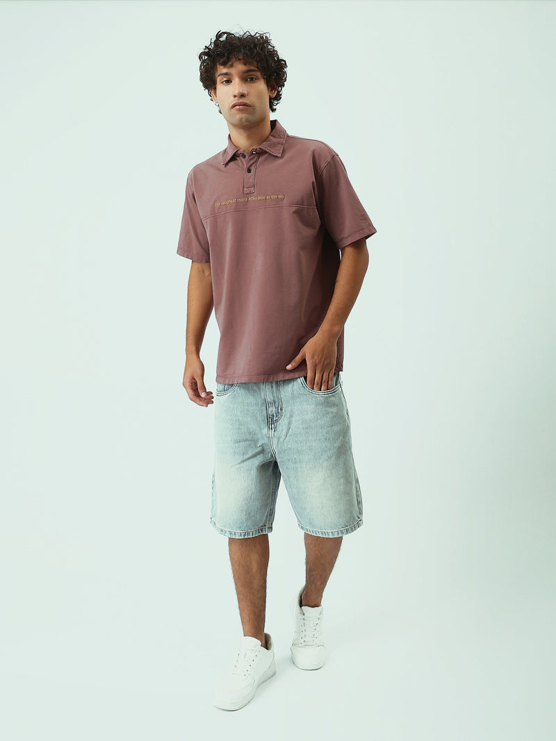Polo Homme Oversize à Manches Courtes – Style Urbain - POS25SPWR21075TM1