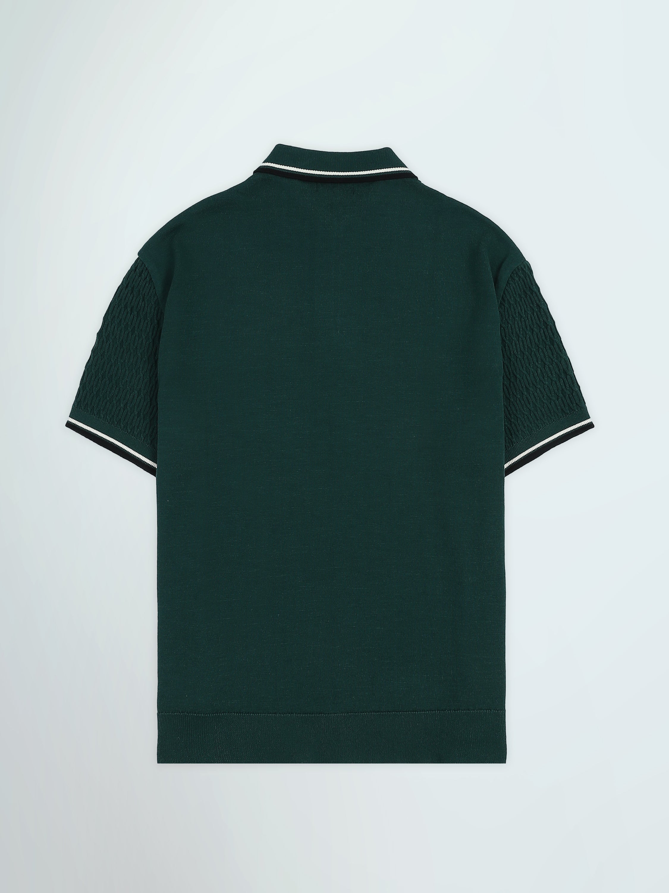 Polo Homme en Maille Texturée avec Col Zippé - POS26S21700017TM1