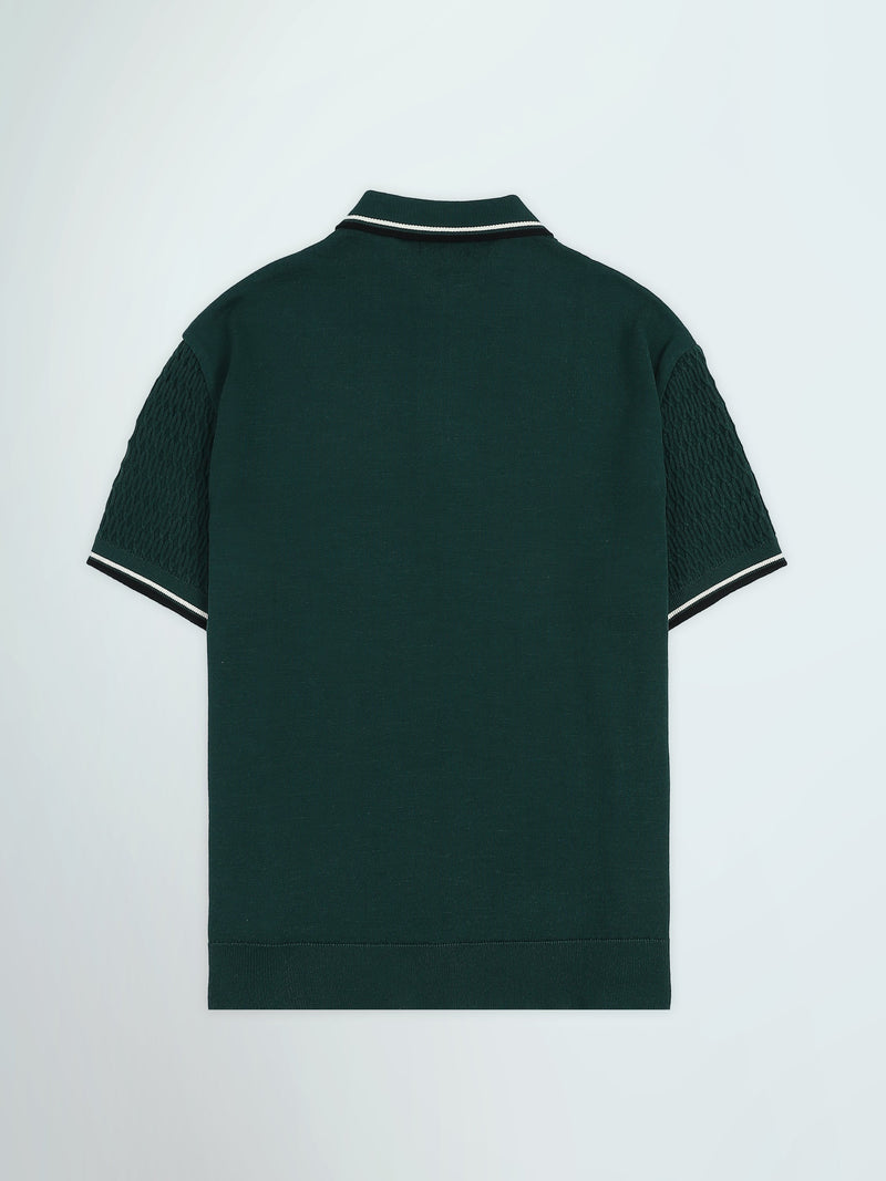 Polo Homme en Maille Texturée avec Col Zippé - POS26S21700017TM1