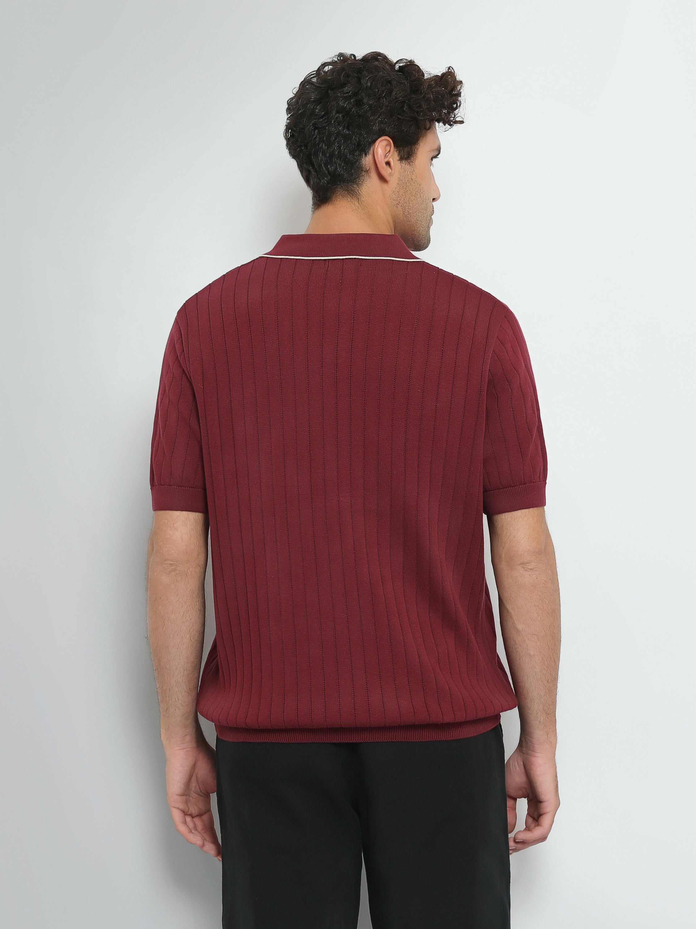 Polo Homme en Maille Texturée à Manches Courtes – Style Élégant - POS26S21700046TM1