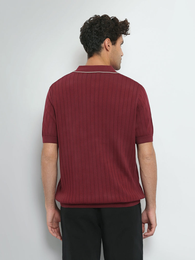 Polo Homme en Maille Texturée à Manches Courtes – Style Élégant - POS26S21700046TM1