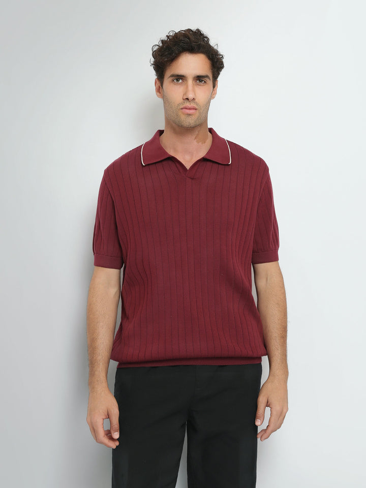 Polo Homme en Maille Texturée à Manches Courtes – Style Élégant - POS26S21700046TM1