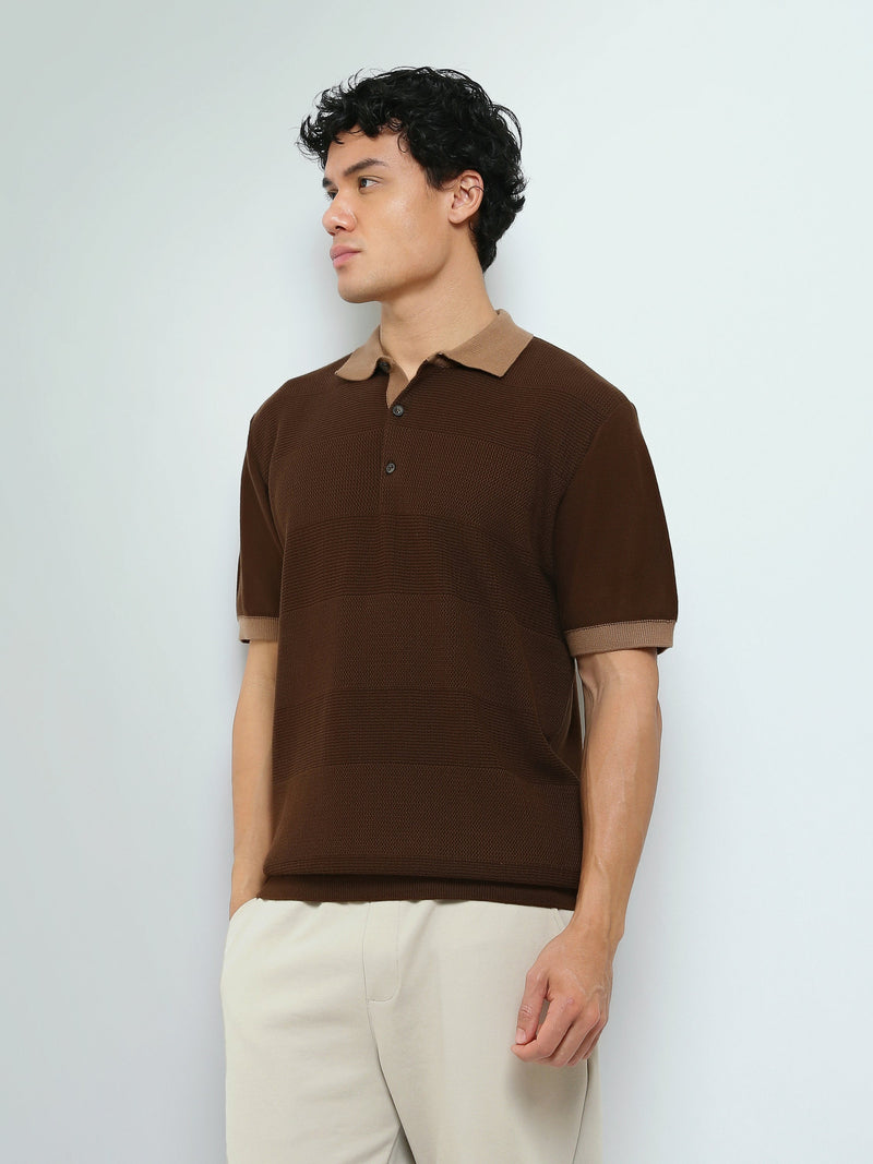 Polo Homme en Maille Texturée à Manches Courtes - POS26S21700063TM1